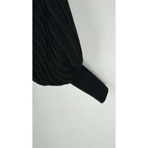 Siani Milano Waterfall Cardigan Sheer Accordion Long Sleeve Womens Medium Black - Picture 5 of 10